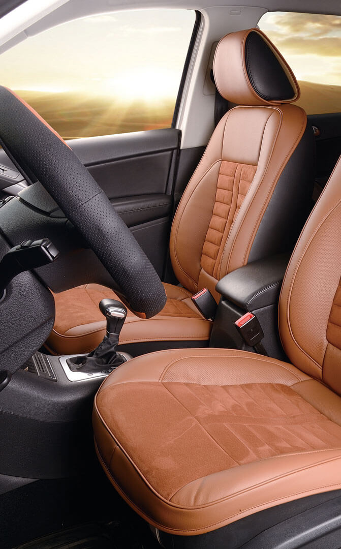 seat and stearing of a luxury car in cochin car rental uc rentals